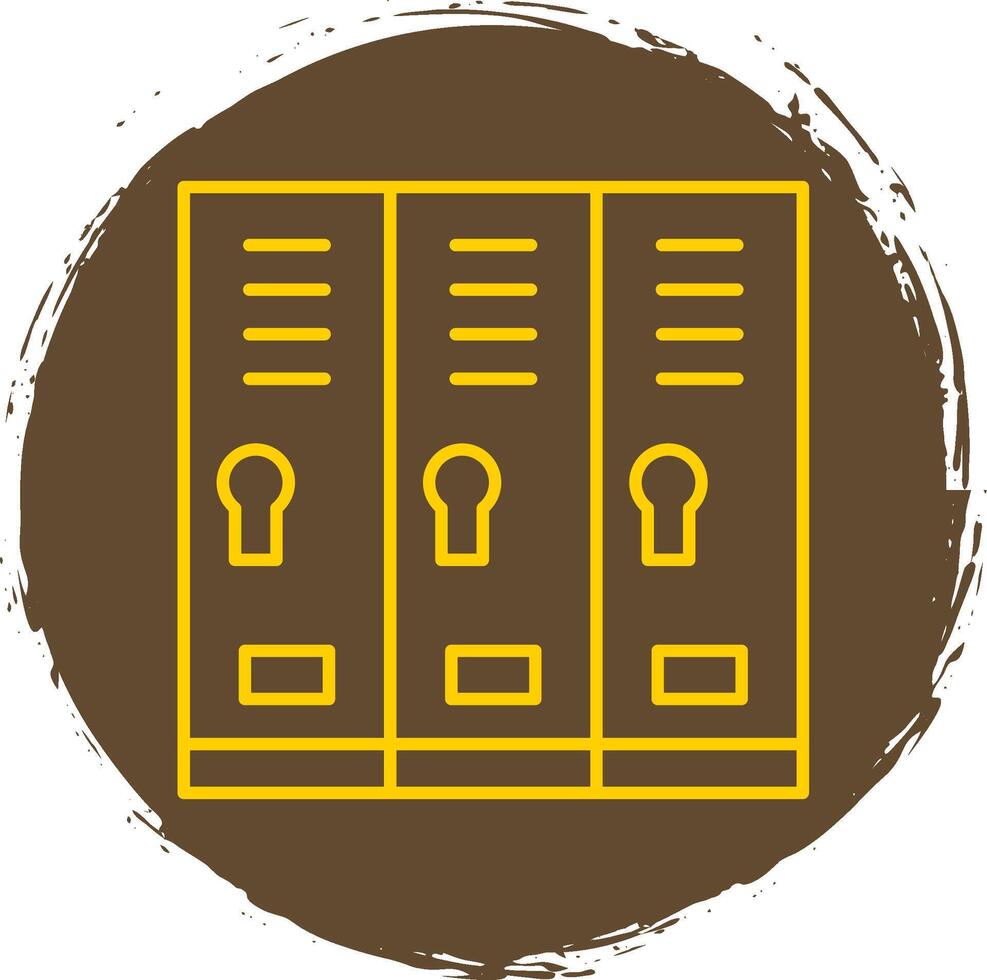 Locker Room Line Circle Yellow Icon vector
