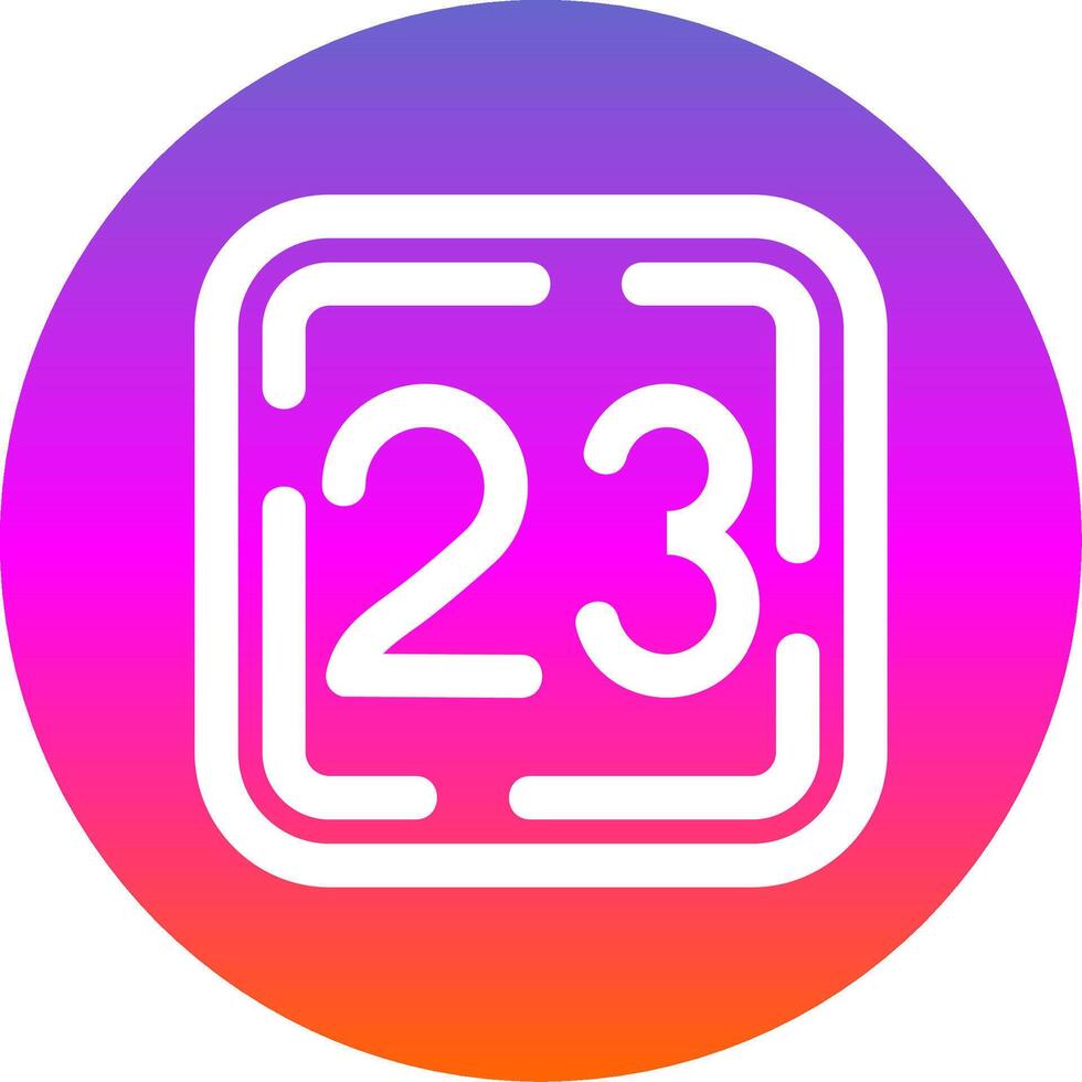 Twenty Three Line Gradient Circle Icon vector