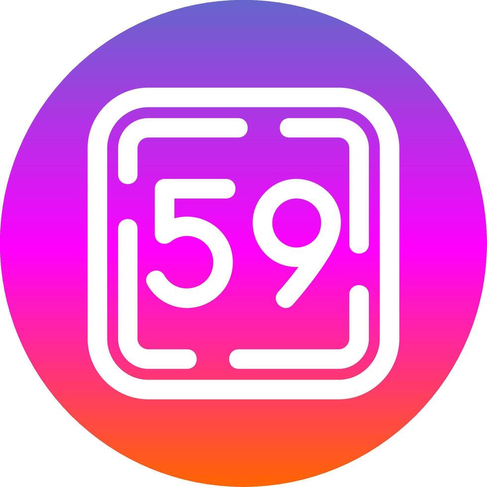 Fifty Nine Line Gradient Circle Icon vector