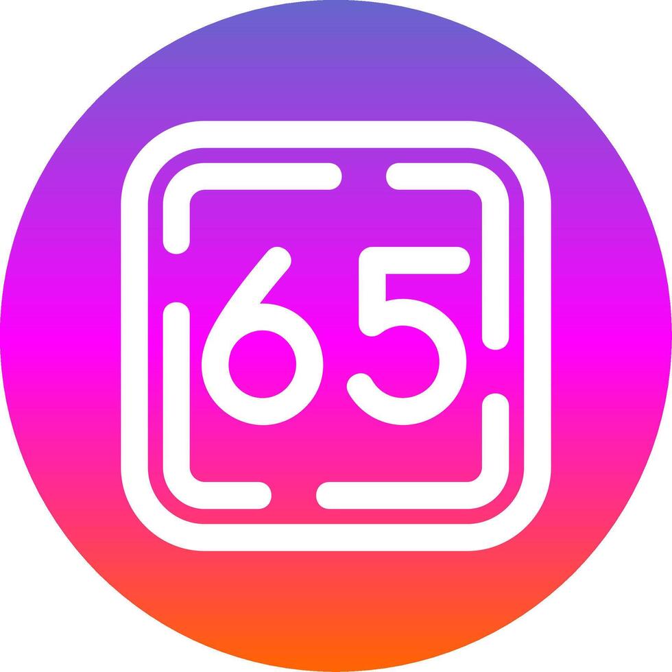 Sixty Five Line Gradient Circle Icon vector