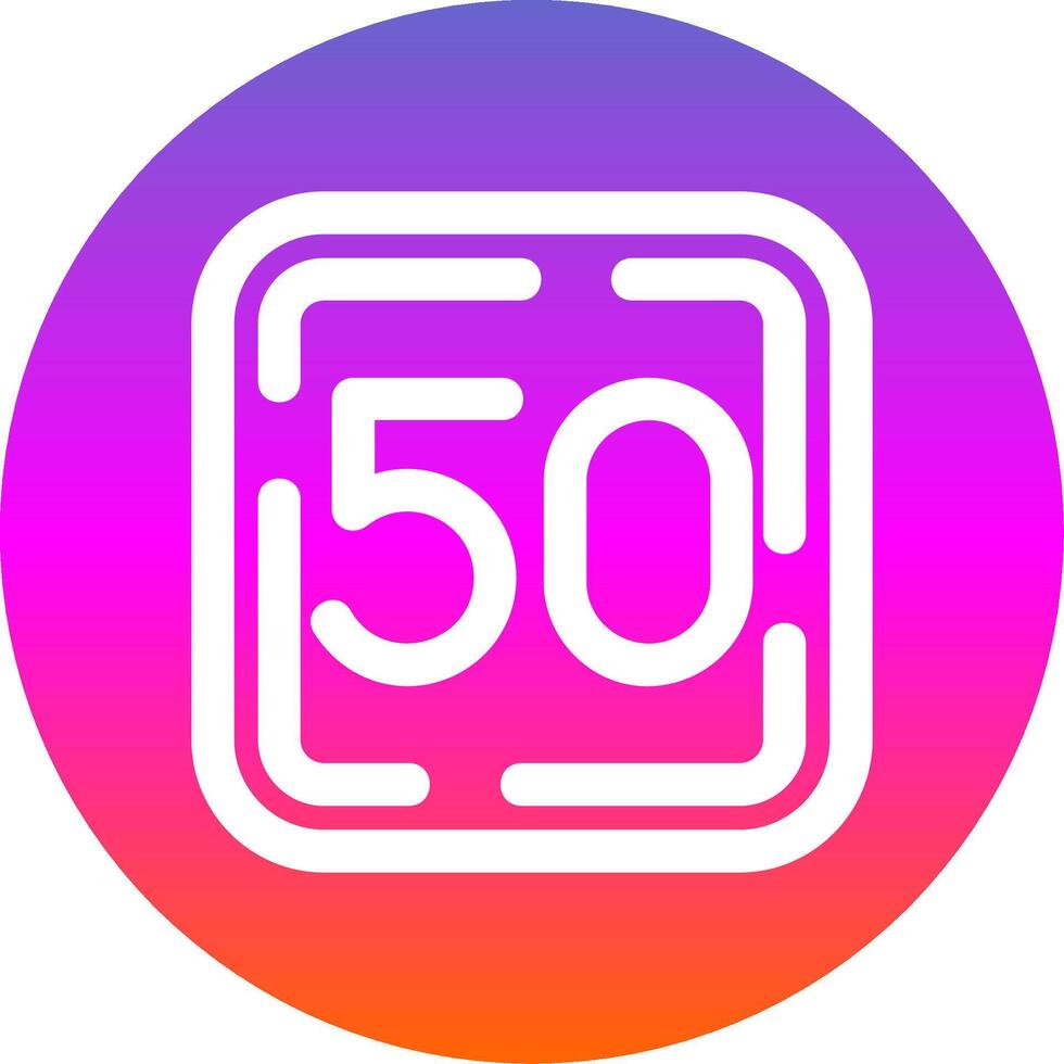 Fifty Line Gradient Circle Icon vector