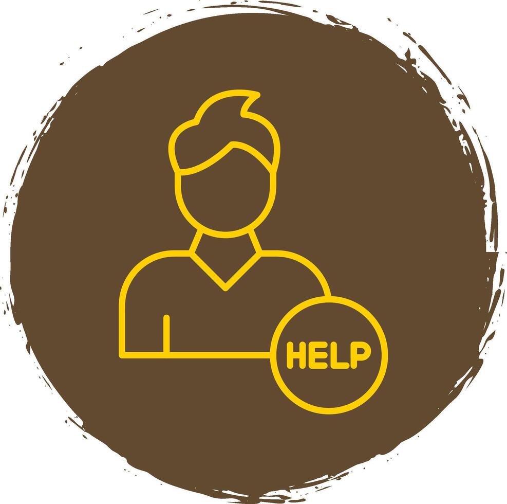 Help Line Circle Yellow Icon vector