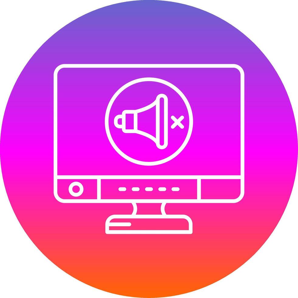 Mute Line Gradient Circle Icon vector