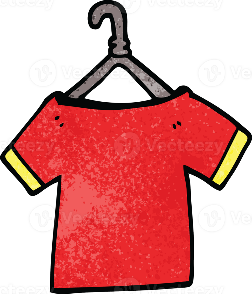 cartoon doodle t shirt on hanger png