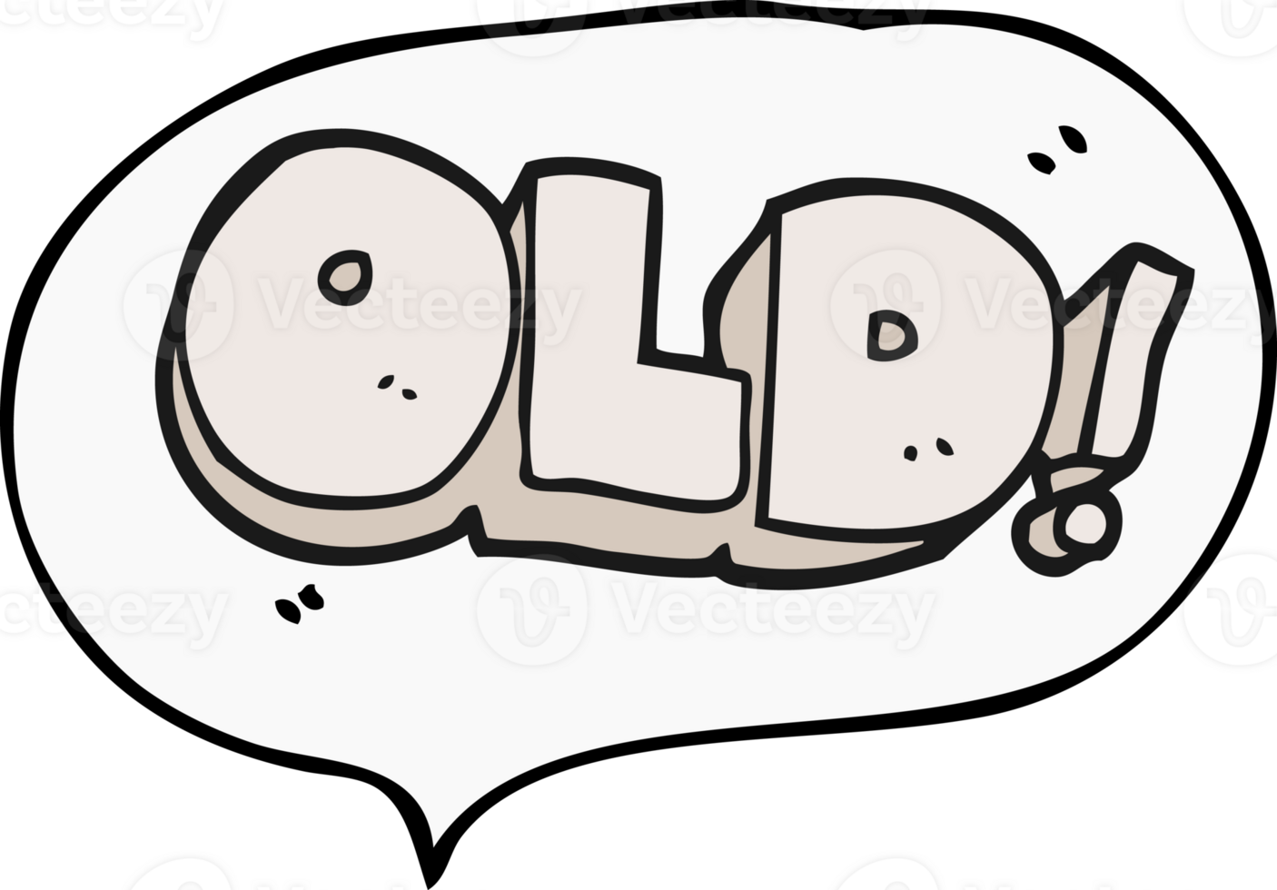 speech bubble cartoon word old png