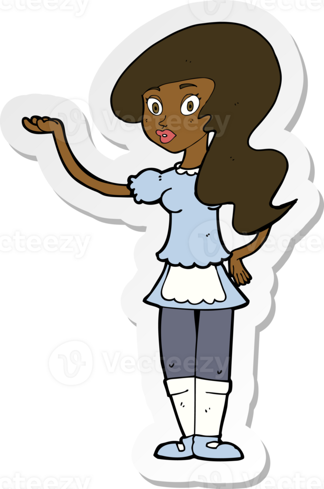 autocollant d'une serveuse de dessin animé png