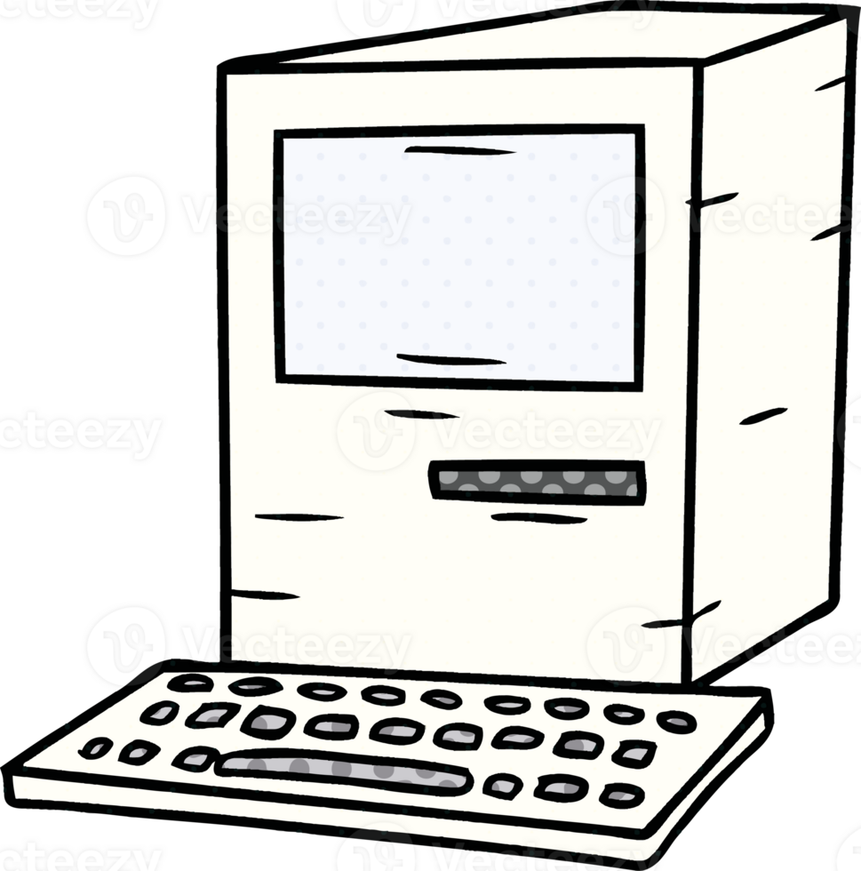 cartoon doodle of a computer and keyboard png