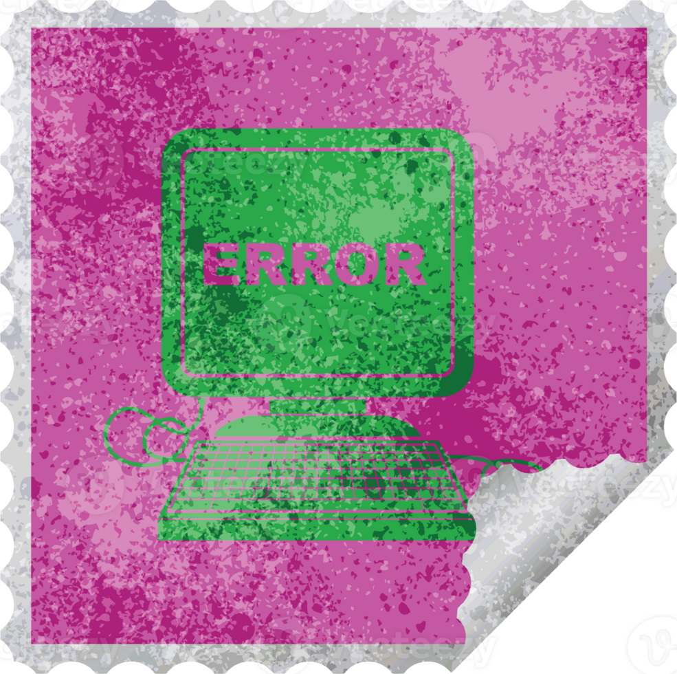 computer error square peeling sticker png
