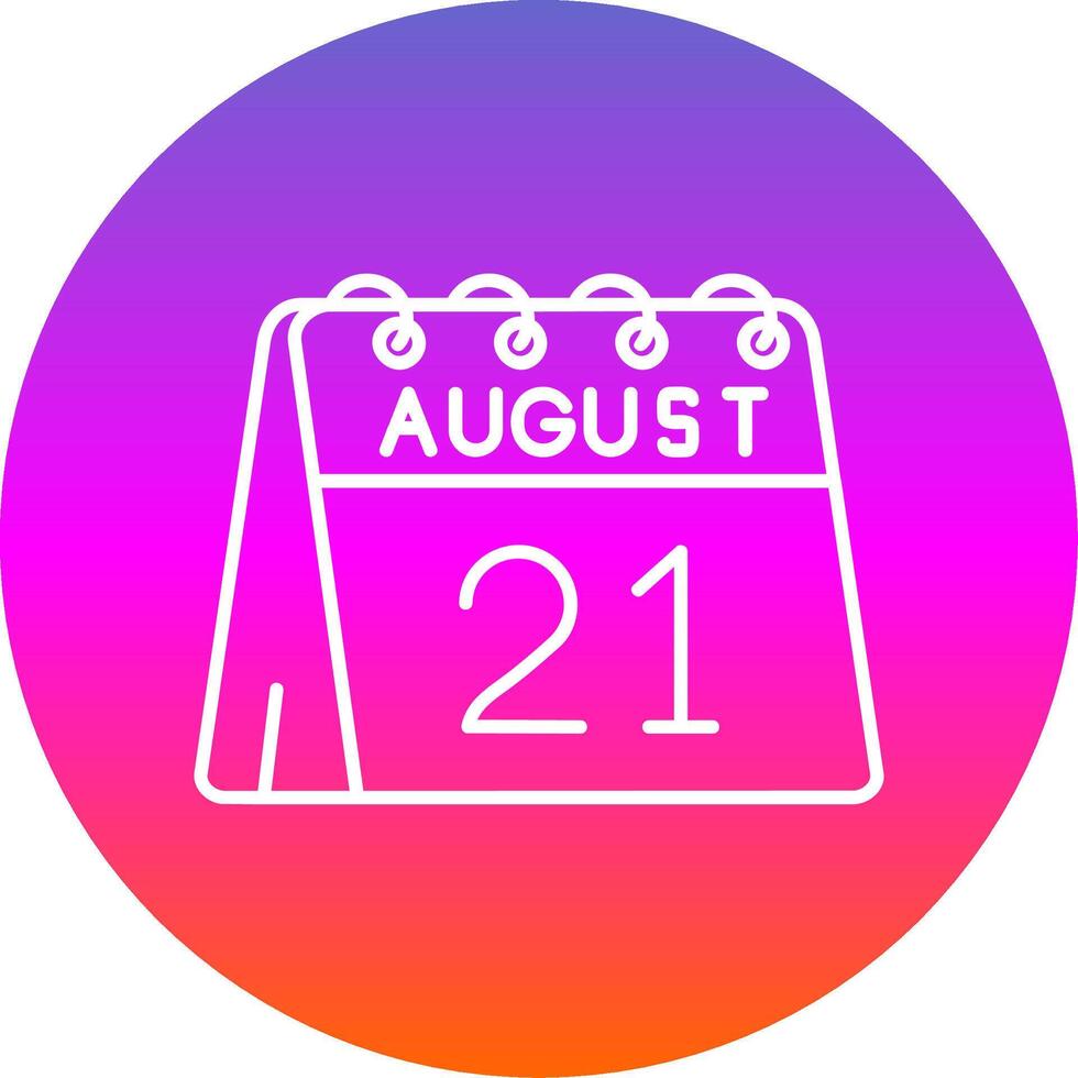 21 de agosto línea degradado circulo icono vector