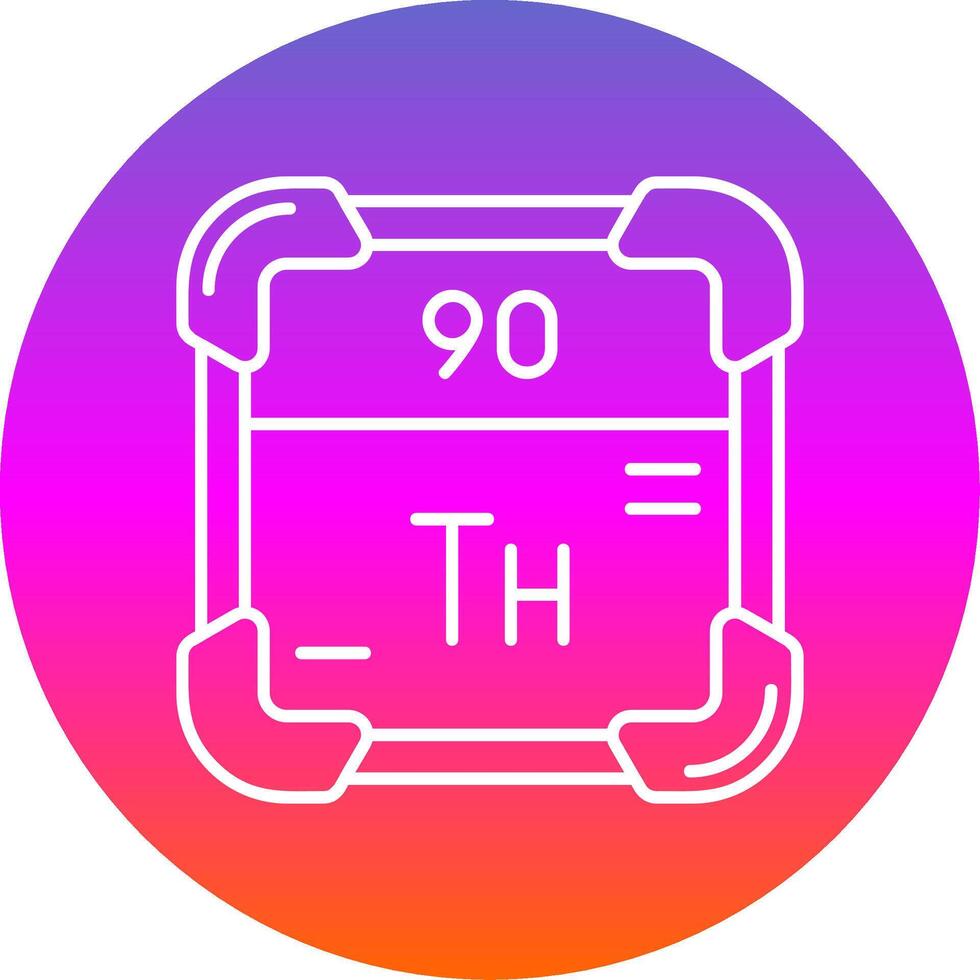 Thorium Line Gradient Circle Icon vector