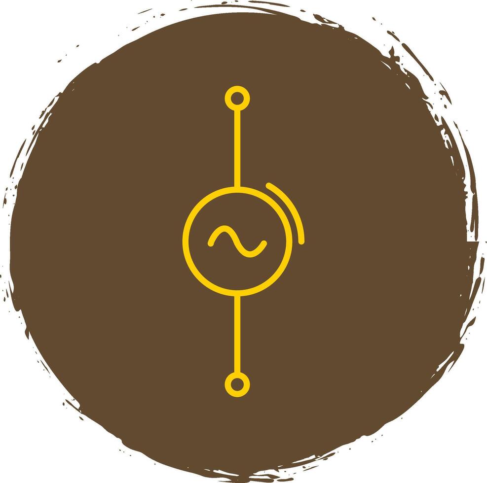 AC Voltage Source Line Circle Yellow Icon vector