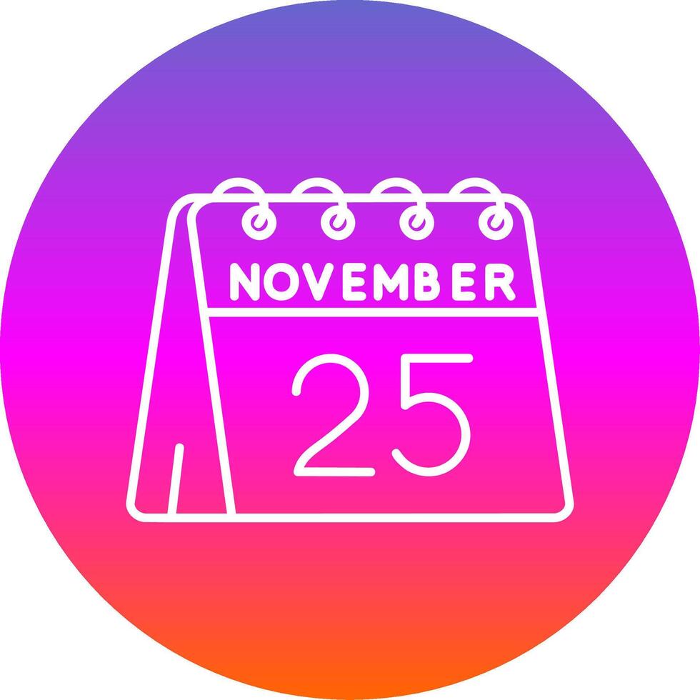 25th of November Line Gradient Circle Icon vector