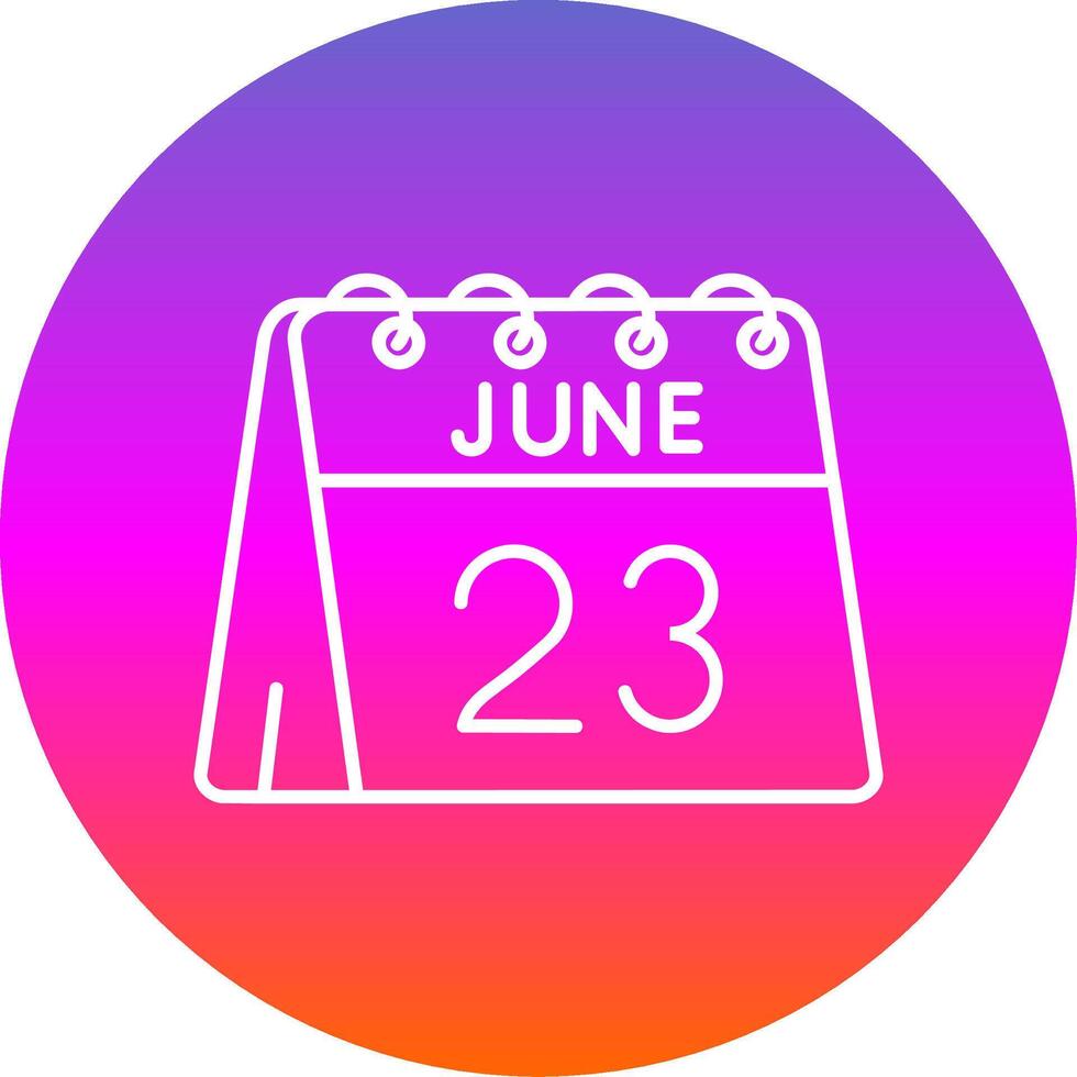 23rd of June Line Gradient Circle Icon vector