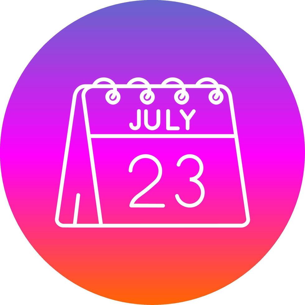 23rd of July Line Gradient Circle Icon vector