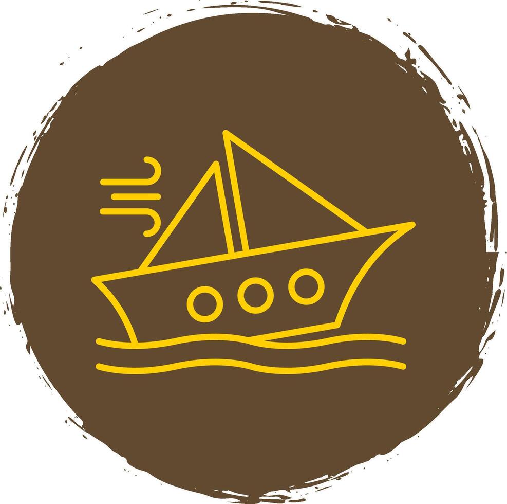Shipwreck Line Circle Yellow Icon vector