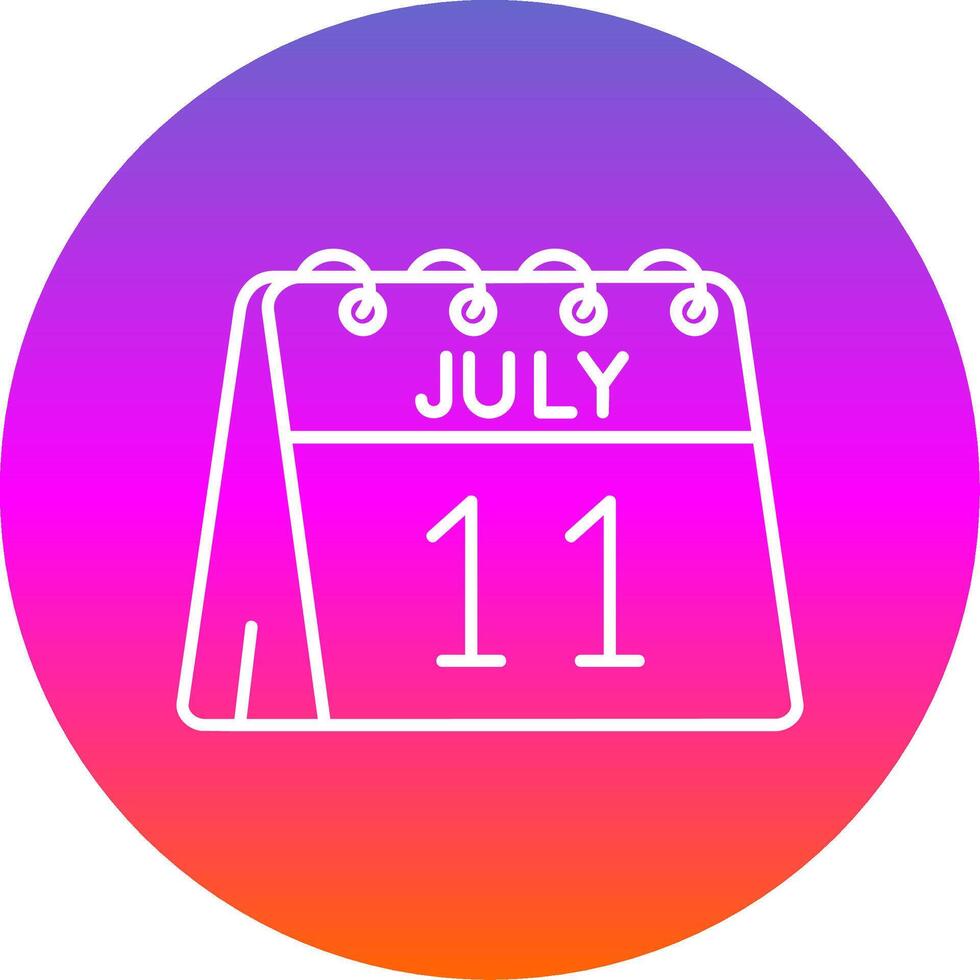 11th of July Line Gradient Circle Icon vector