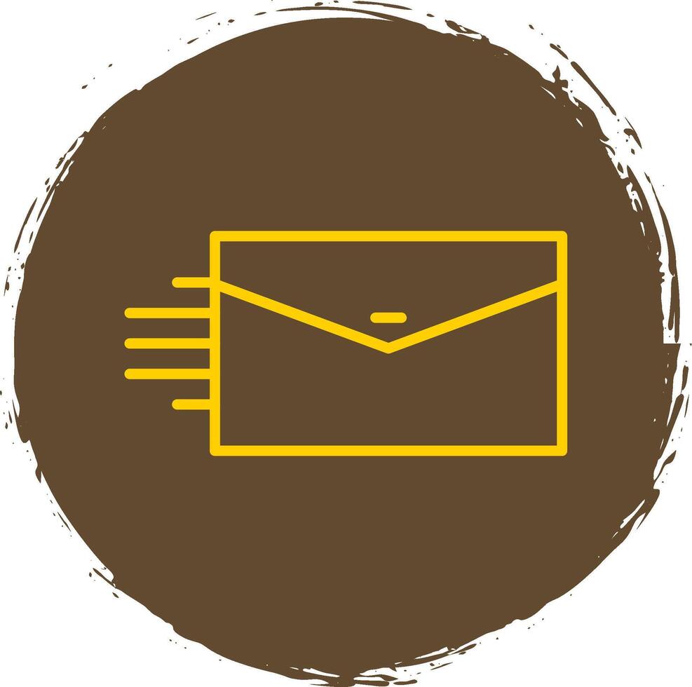 Mail Line Circle Yellow Icon vector