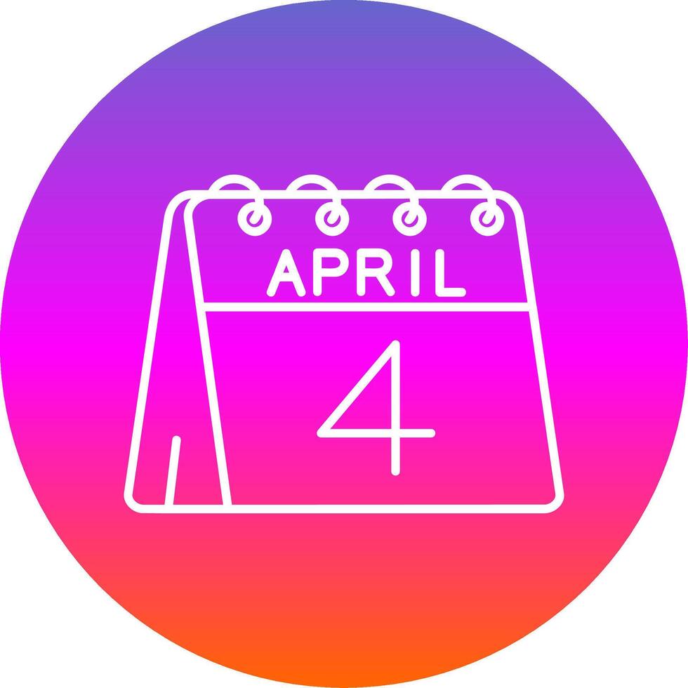 4th of April Line Gradient Circle Icon vector