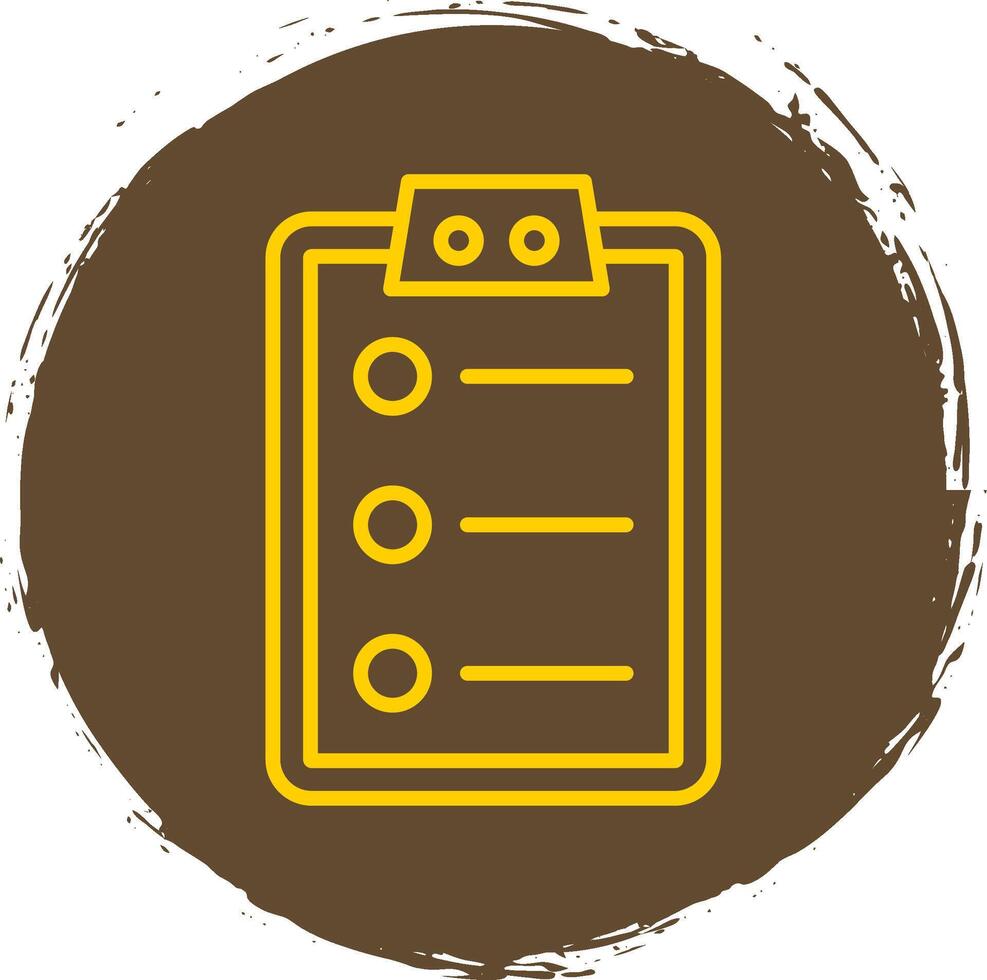 To Do List Line Circle Yellow Icon vector