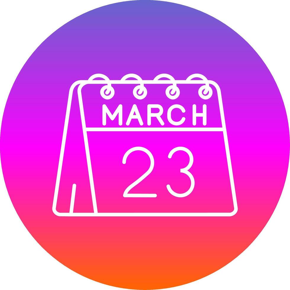 23rd of March Line Gradient Circle Icon vector