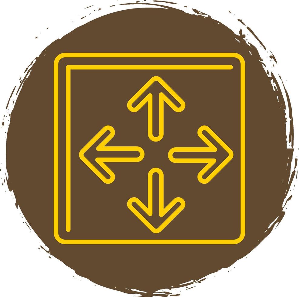 Maximize Line Circle Yellow Icon vector