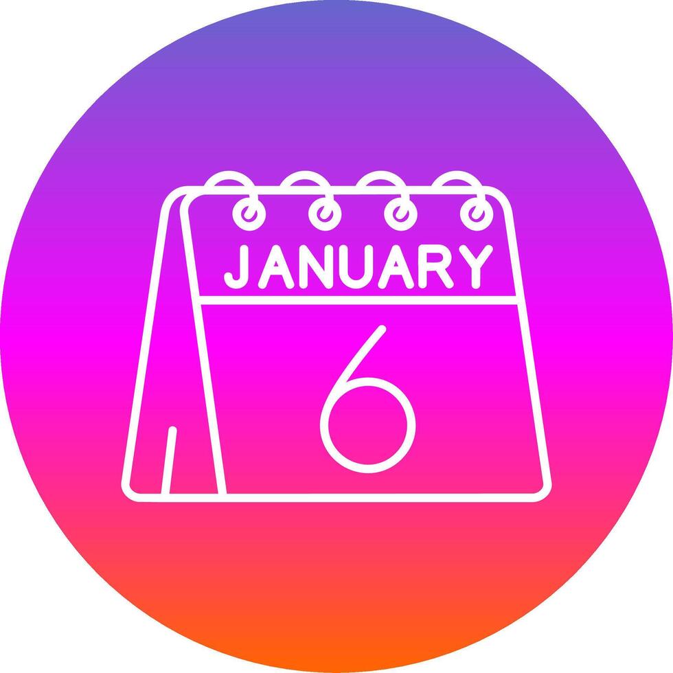 6th of January Line Gradient Circle Icon vector