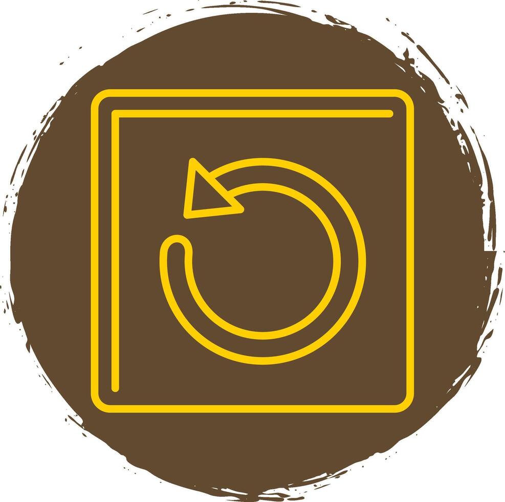 Undo Line Circle Yellow Icon vector