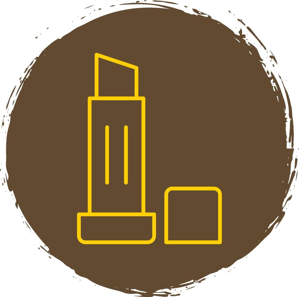 Lip Balm Line Circle Yellow Icon vector