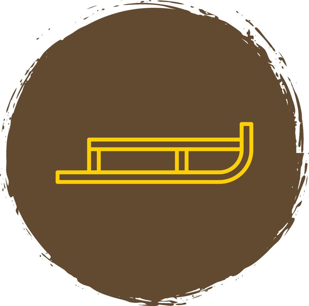 Sled Line Circle Yellow Icon vector