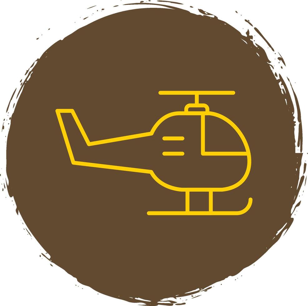 helicóptero línea circulo amarillo icono vector