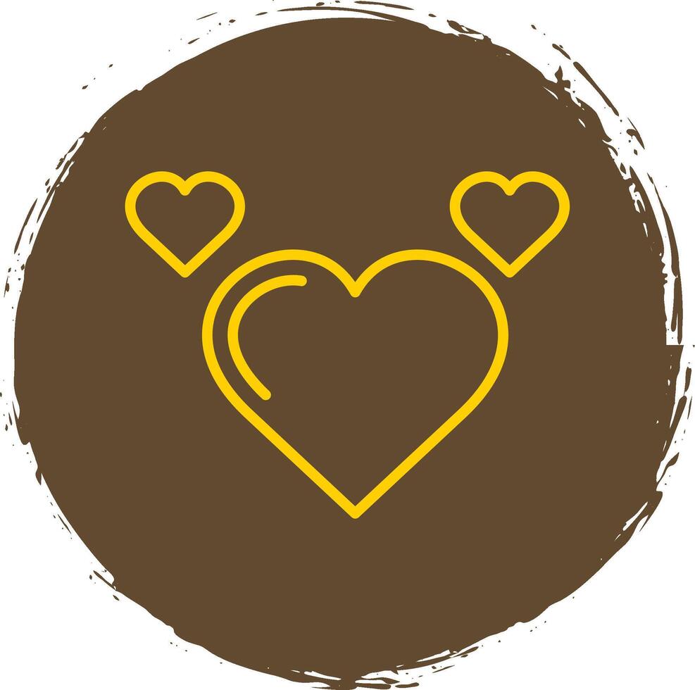 corazón línea circulo amarillo icono vector