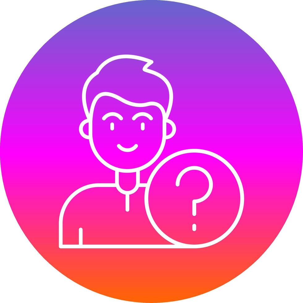 Question Line Gradient Circle Icon vector