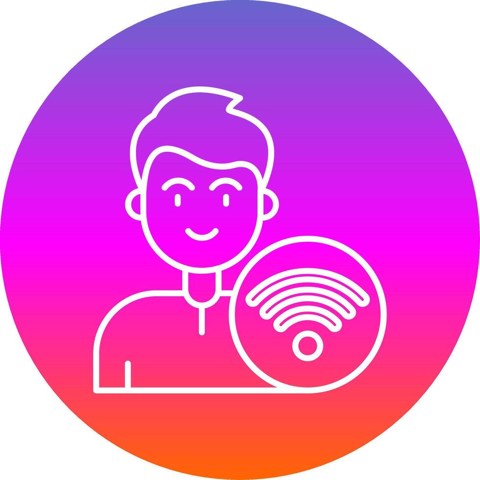 Wifi Line Gradient Circle Icon vector