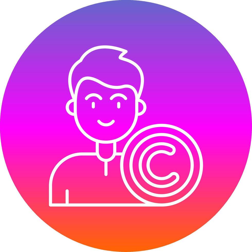 Copyright Line Gradient Circle Icon vector