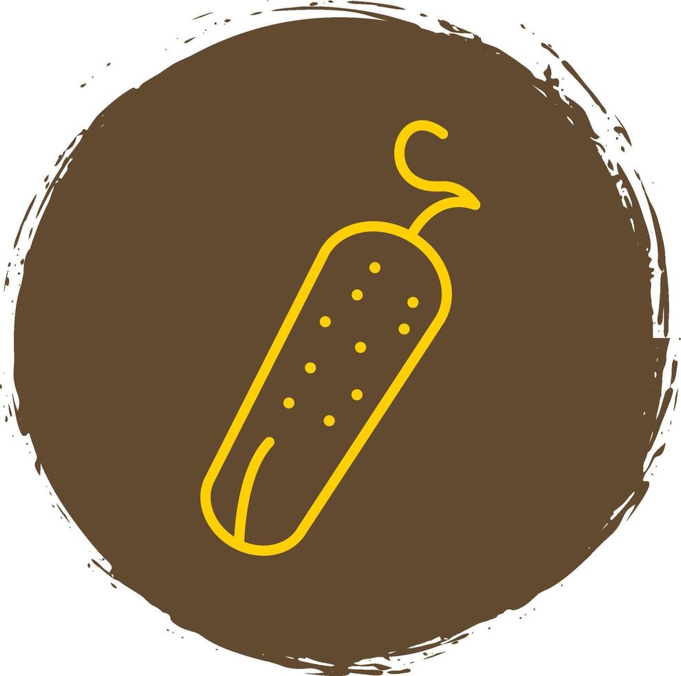 Pickle Line Circle Yellow Icon vector