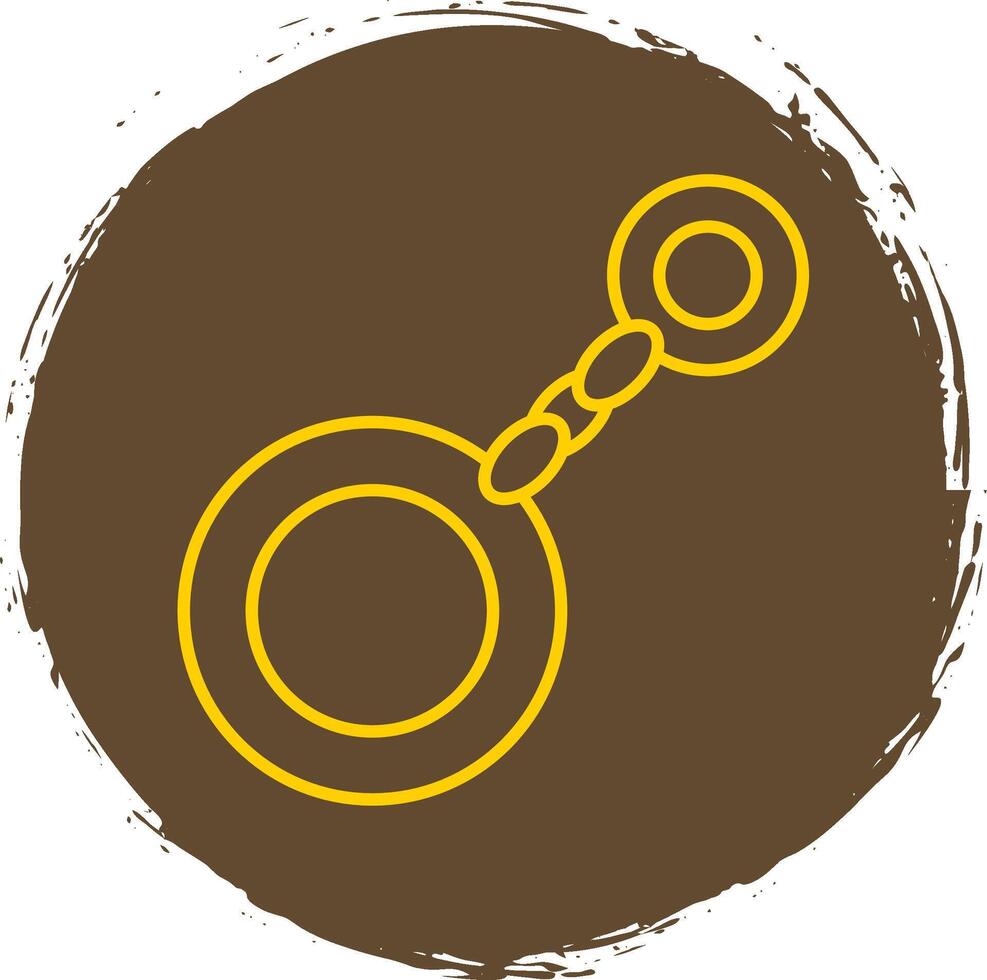 Key Chain Line Circle Yellow Icon vector