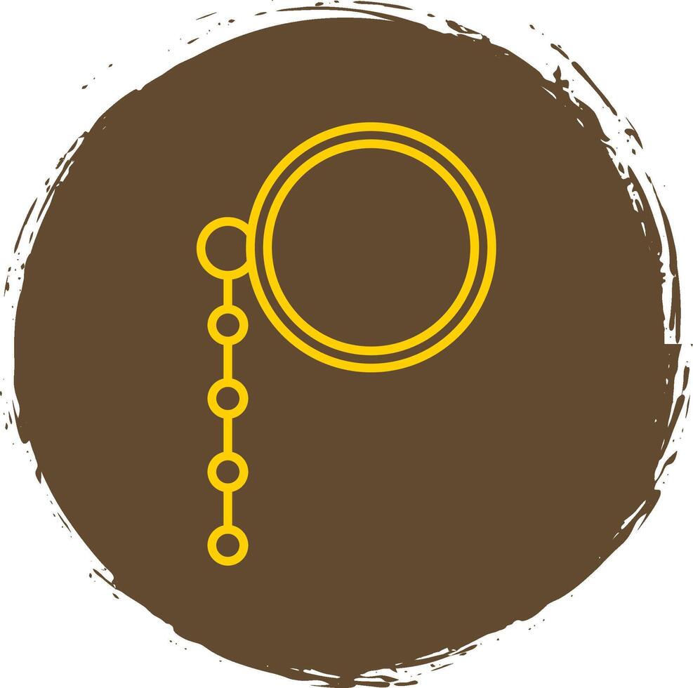 Monocle Line Circle Yellow Icon vector