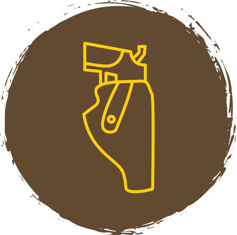 Pistol Holster Line Circle Yellow Icon vector