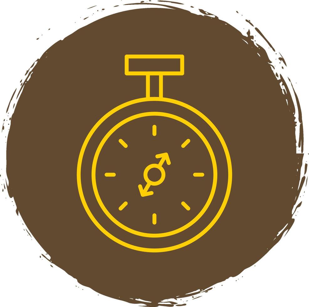 Pocket Watch Line Circle Yellow Icon vector