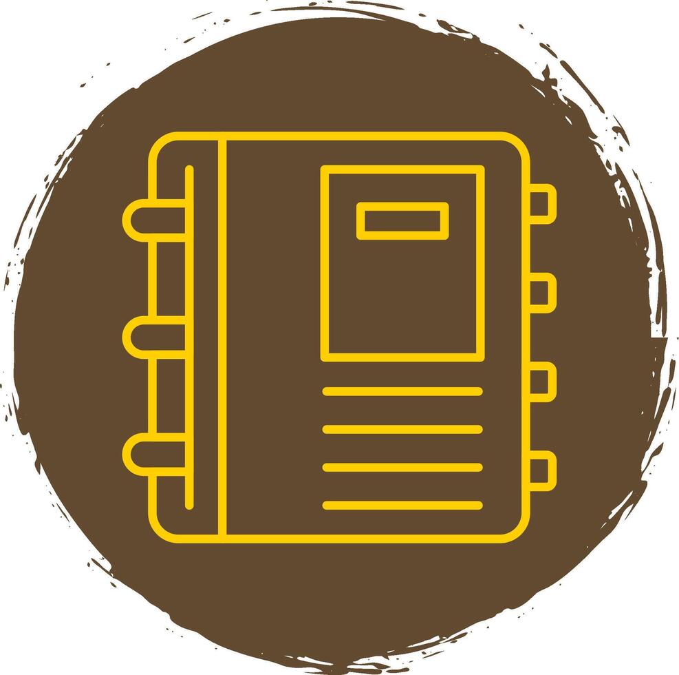 Diary Line Circle Yellow Icon vector