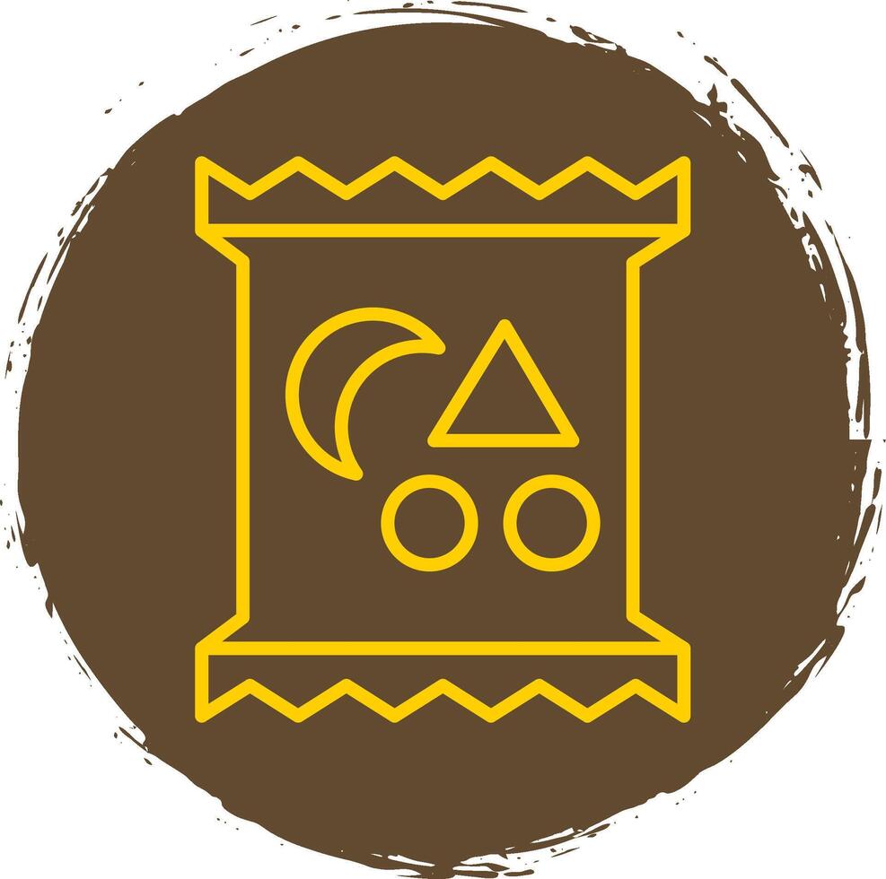 Snack Line Circle Yellow Icon vector