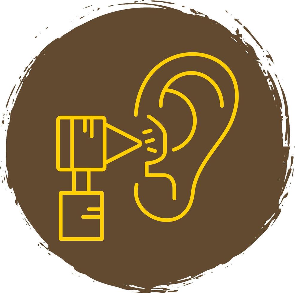 Otology Line Circle Yellow Icon vector