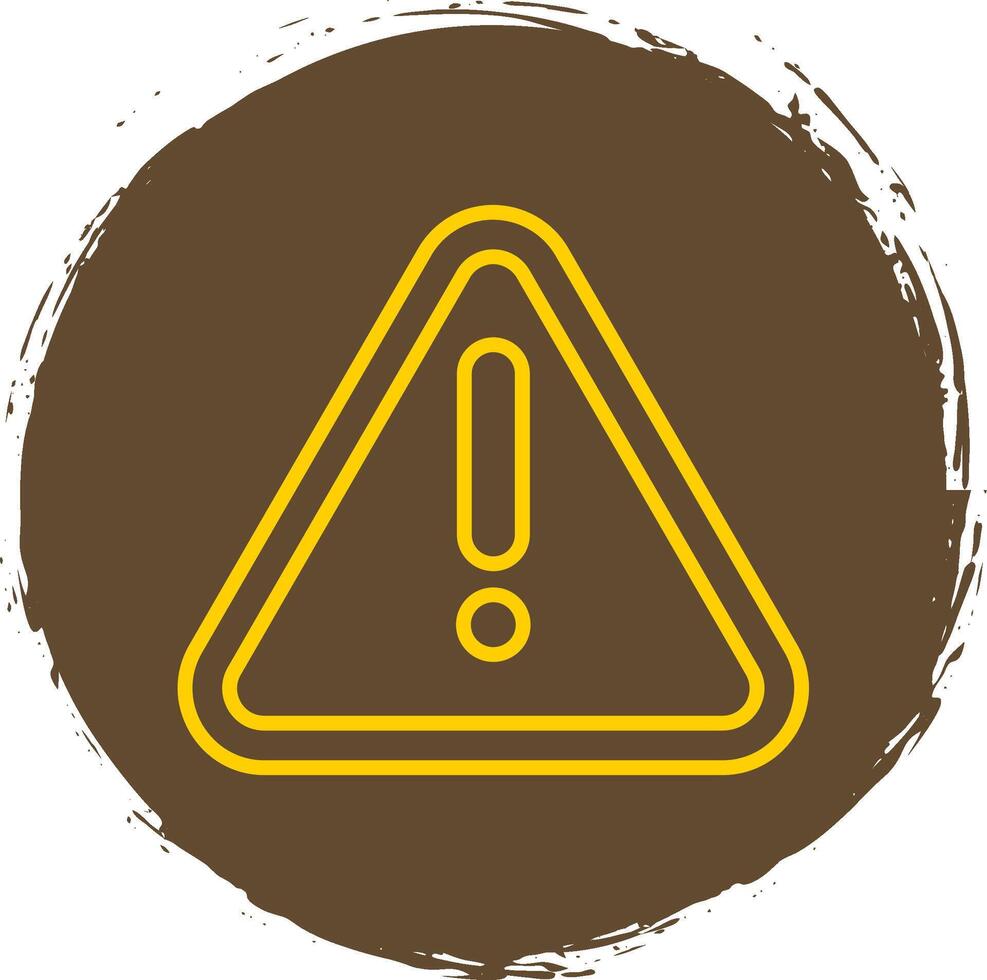 Warning Sign Line Circle Yellow Icon vector