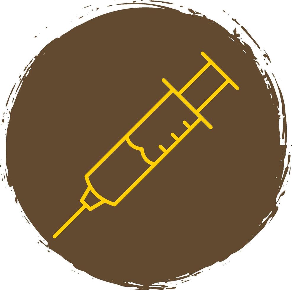 Injection Line Circle Yellow Icon vector