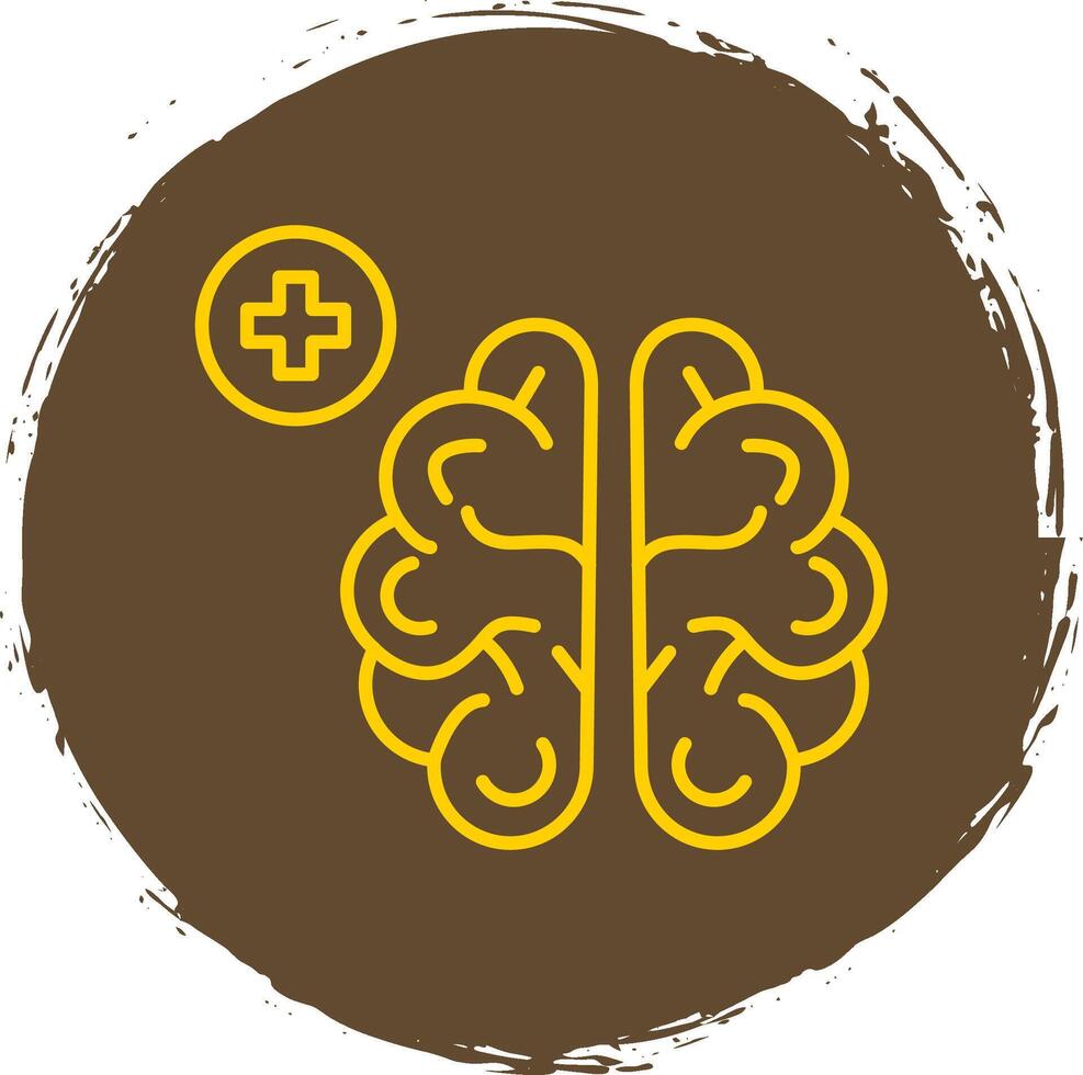 Neurology Line Circle Yellow Icon vector