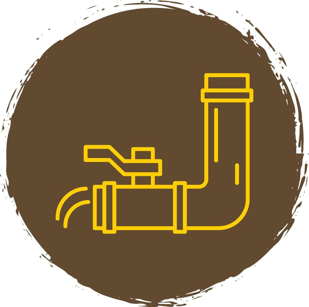 Water Supply Line Circle Yellow Icon vector