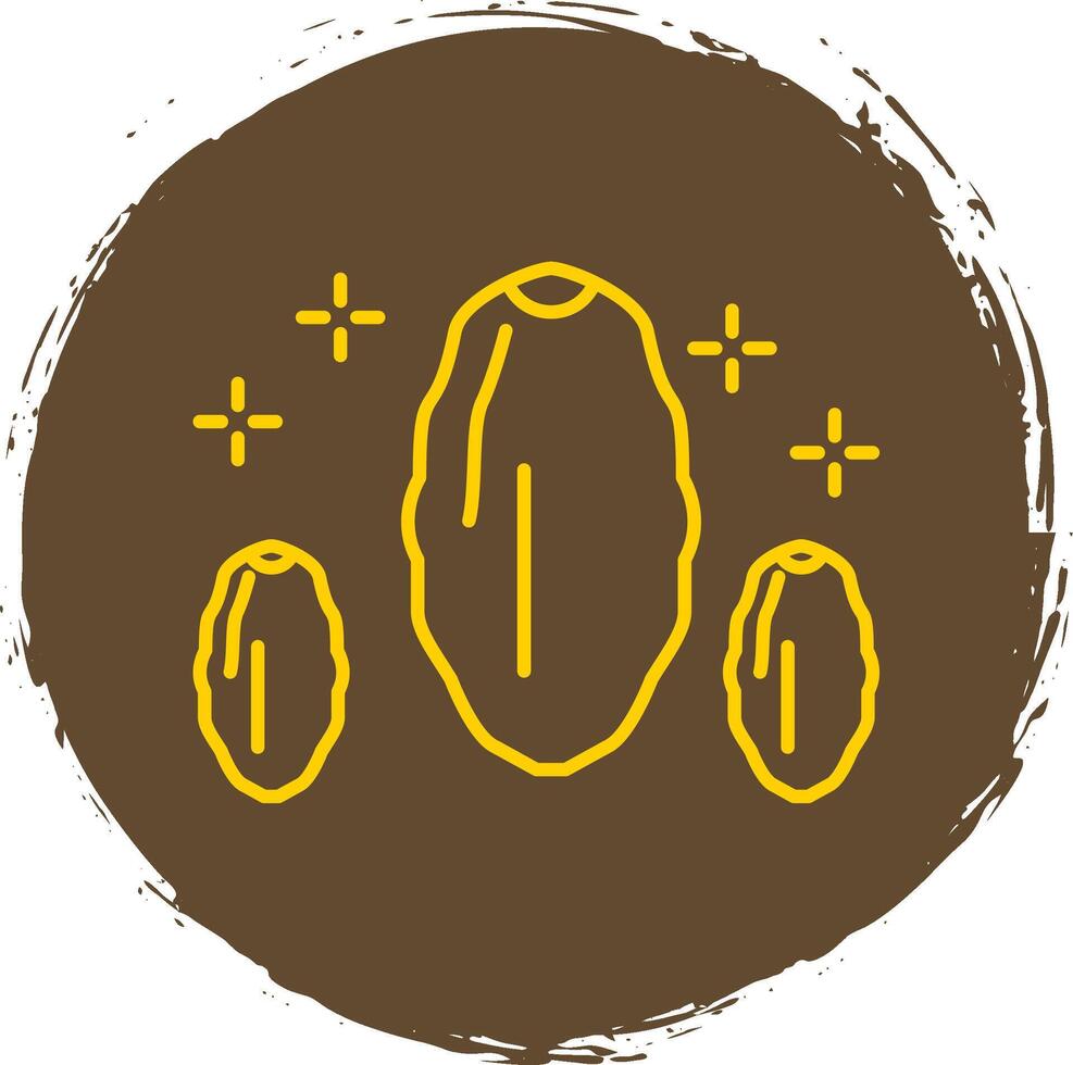 Dates Line Circle Yellow Icon vector