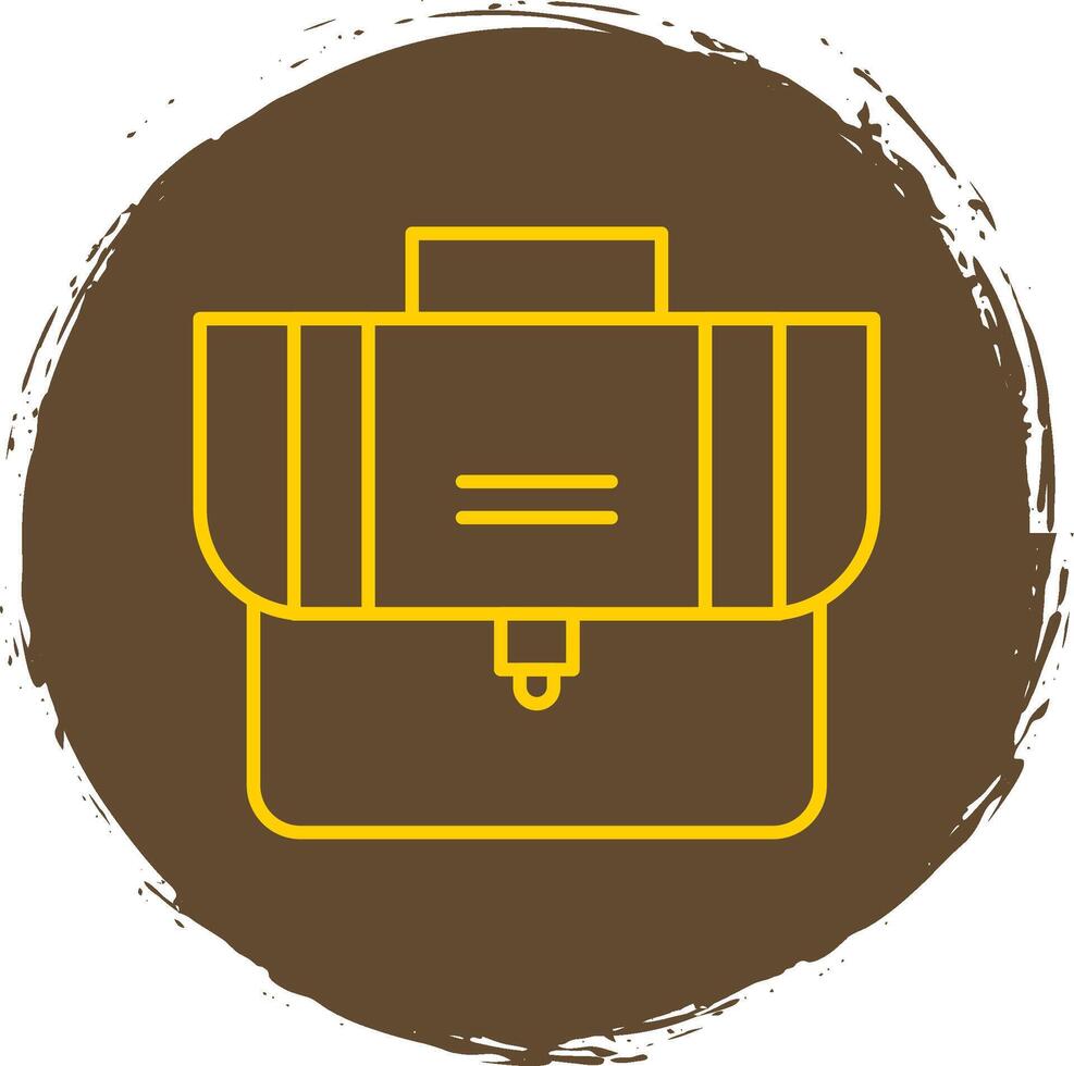 Suitcase Line Circle Yellow Icon vector