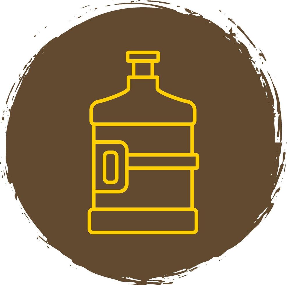 Water Flask Line Circle Yellow Icon vector