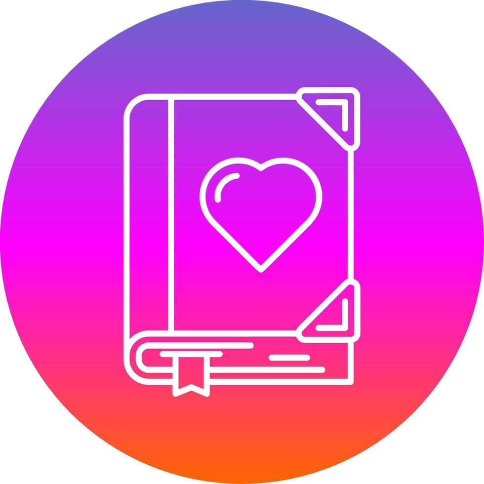 amor línea degradado circulo icono vector